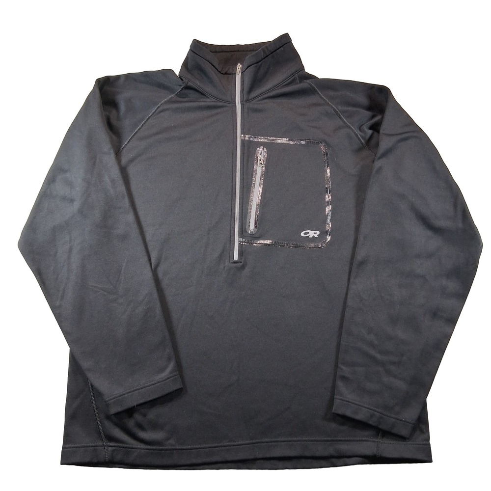 Outdoor Research Pullover Mens L Black 1/4 Zip Radiant Hybrid Chest Pocket